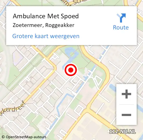 Locatie op kaart van de 112 melding: Ambulance Met Spoed Naar Zoetermeer, Roggeakker op 21 maart 2017 01:59