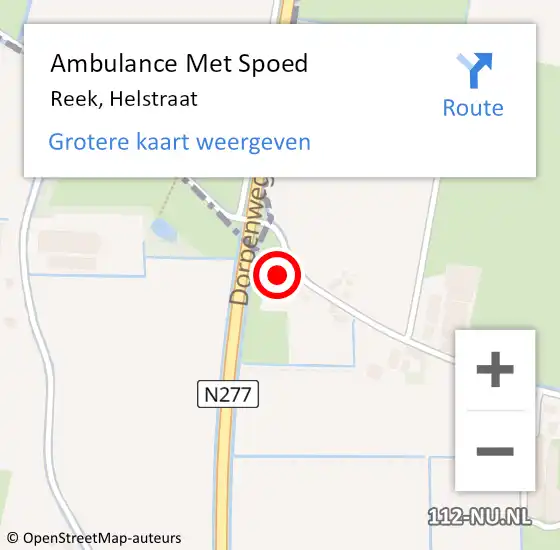 Locatie op kaart van de 112 melding: Ambulance Met Spoed Naar Reek, Helstraat op 21 maart 2017 02:32