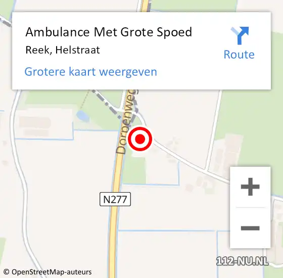 Locatie op kaart van de 112 melding: Ambulance Met Grote Spoed Naar Reek, Helstraat op 21 maart 2017 02:59