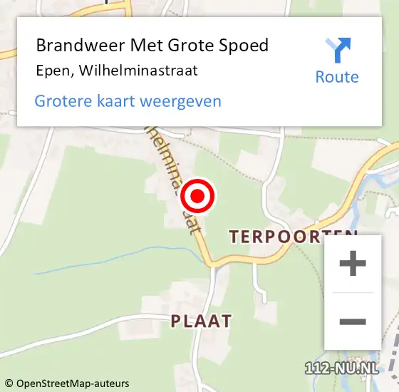 Locatie op kaart van de 112 melding: Brandweer Met Grote Spoed Naar Epen, Wilhelminastraat op 21 maart 2017 04:49