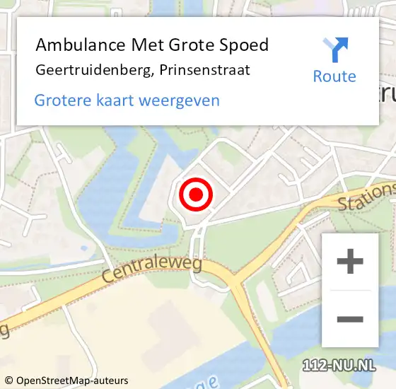 Locatie op kaart van de 112 melding: Ambulance Met Grote Spoed Naar Geertruidenberg, Prinsenstraat op 21 maart 2017 07:36