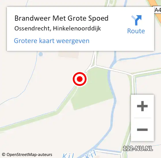 Locatie op kaart van de 112 melding: Brandweer Met Grote Spoed Naar Ossendrecht, Hinkelenoorddijk op 21 maart 2017 08:56