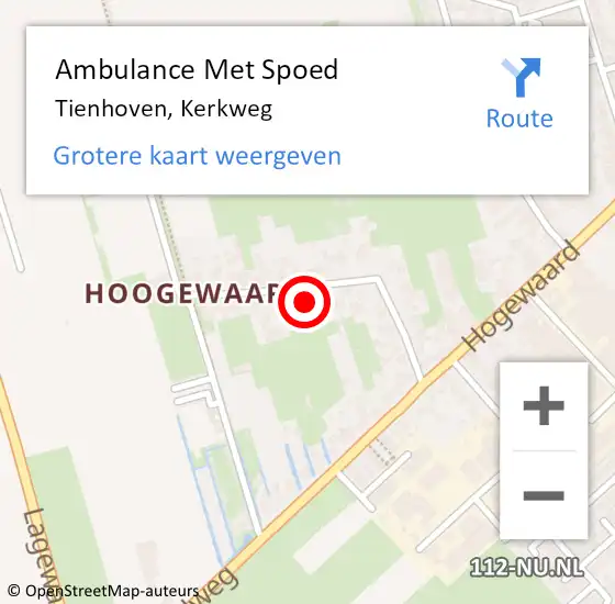 Locatie op kaart van de 112 melding: Ambulance Met Spoed Naar Tienhoven, Kerkweg op 21 maart 2017 10:24