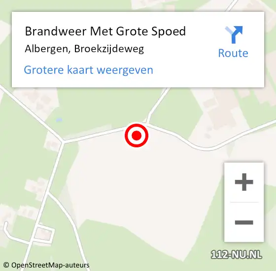 Locatie op kaart van de 112 melding: Brandweer Met Grote Spoed Naar Albergen, Broekzijdeweg op 21 maart 2017 11:06