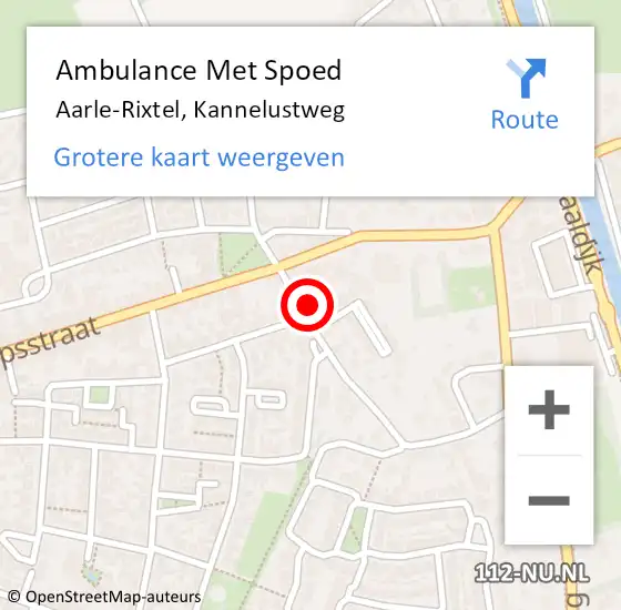 Locatie op kaart van de 112 melding: Ambulance Met Spoed Naar Aarle-Rixtel, Kannelustweg op 21 maart 2017 12:28