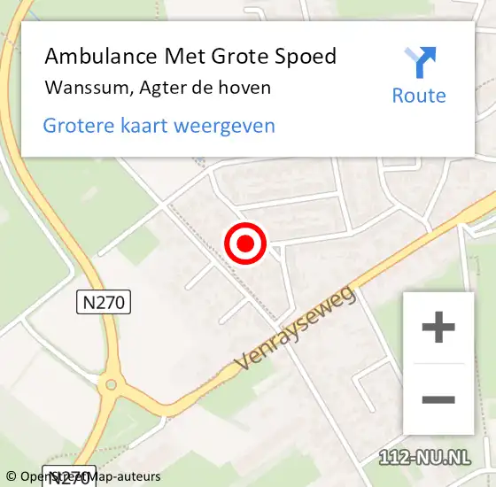 Locatie op kaart van de 112 melding: Ambulance Met Grote Spoed Naar Wanssum, Agter de hoven op 21 maart 2017 12:56