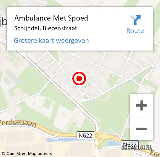 Locatie op kaart van de 112 melding: Ambulance Met Spoed Naar Schijndel, Biezenstraat op 21 maart 2017 13:24