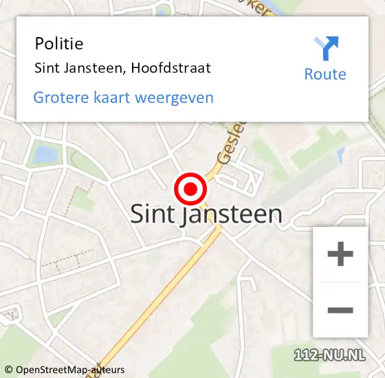 Locatie op kaart van de 112 melding: Politie Sint Jansteen, Hoofdstraat op 21 maart 2017 14:14