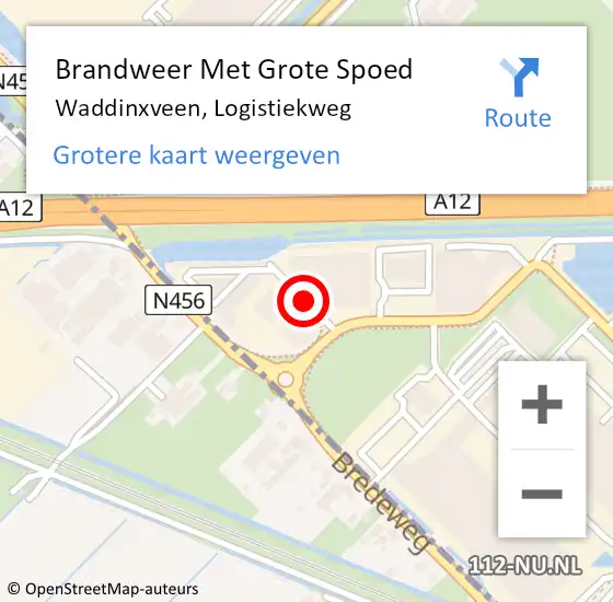 Locatie op kaart van de 112 melding: Brandweer Met Grote Spoed Naar Waddinxveen, Logistiekweg op 21 maart 2017 14:28