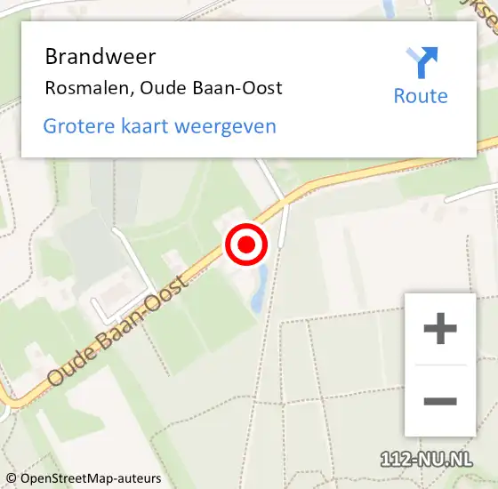 Locatie op kaart van de 112 melding: Brandweer Rosmalen, Oude Baan-Oost op 21 maart 2017 15:26