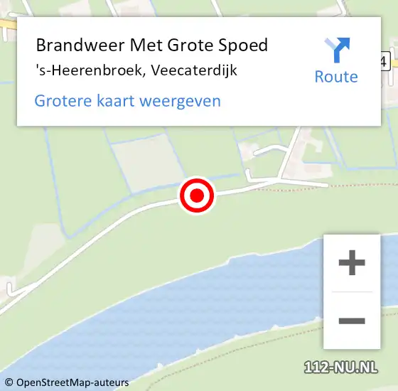 Locatie op kaart van de 112 melding: Brandweer Met Grote Spoed Naar 's-Heerenbroek, Veecaterdijk op 21 maart 2017 15:57