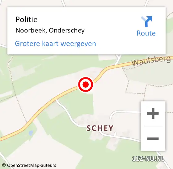 Locatie op kaart van de 112 melding: Politie Noorbeek, Onderschey op 21 maart 2017 16:10