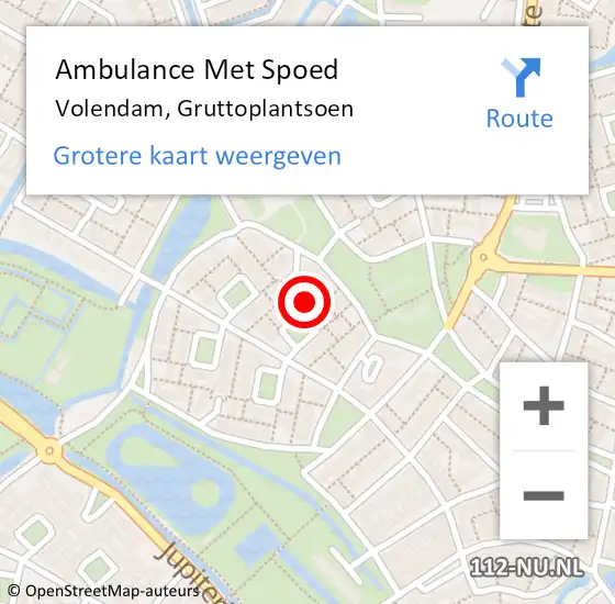 Locatie op kaart van de 112 melding: Ambulance Met Spoed Naar Volendam, Gruttoplantsoen op 21 maart 2017 16:12