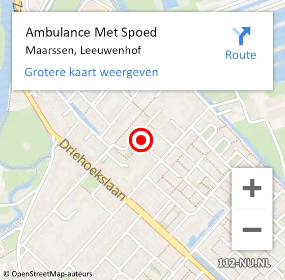 Locatie op kaart van de 112 melding: Ambulance Met Spoed Naar Maarssen, Leeuwenhof op 21 maart 2017 16:26