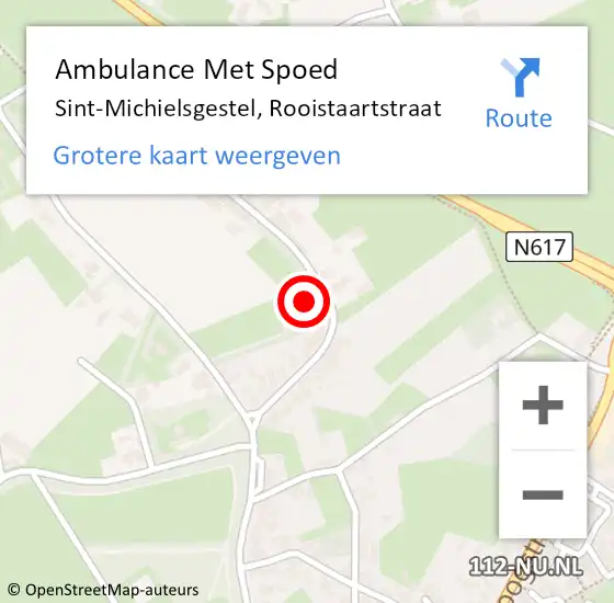 Locatie op kaart van de 112 melding: Ambulance Met Spoed Naar Sint-Michielsgestel, Rooistaartstraat op 21 maart 2017 16:36