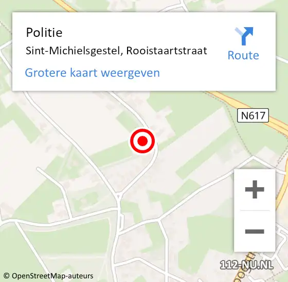 Locatie op kaart van de 112 melding: Politie Sint-Michielsgestel, Rooistaartstraat op 21 maart 2017 16:37