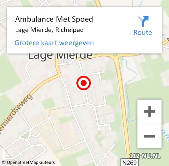 Locatie op kaart van de 112 melding: Ambulance Met Spoed Naar Lage Mierde, Richelpad op 21 maart 2017 17:27