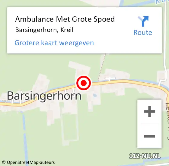 Locatie op kaart van de 112 melding: Ambulance Met Grote Spoed Naar Barsingerhorn, Kreil op 21 maart 2017 17:49