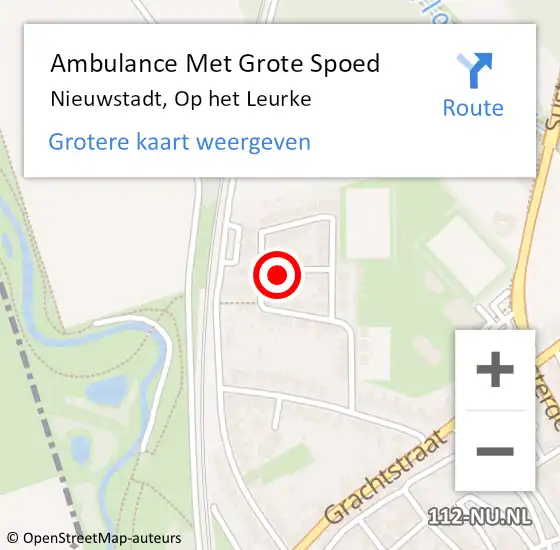 Locatie op kaart van de 112 melding: Ambulance Met Grote Spoed Naar Nieuwstadt, Op het Leurke op 21 maart 2017 18:02