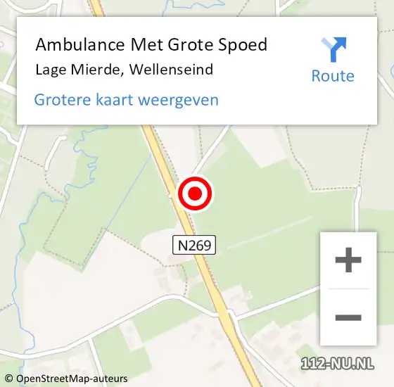 Locatie op kaart van de 112 melding: Ambulance Met Grote Spoed Naar Lage Mierde, Wellenseind op 21 maart 2017 18:09