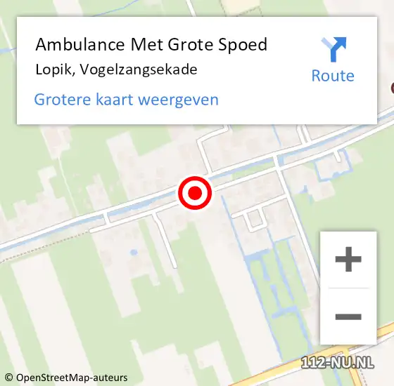 Locatie op kaart van de 112 melding: Ambulance Met Grote Spoed Naar Lopik, Vogelzangsekade op 21 maart 2017 18:40