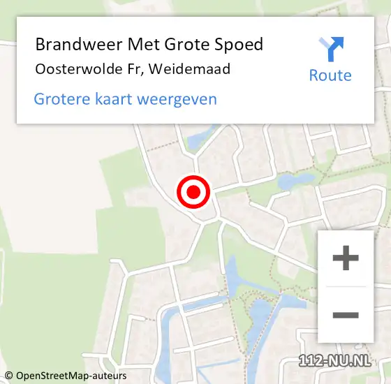 Locatie op kaart van de 112 melding: Brandweer Met Grote Spoed Naar Oosterwolde Fr, Weidemaad op 21 maart 2017 18:46