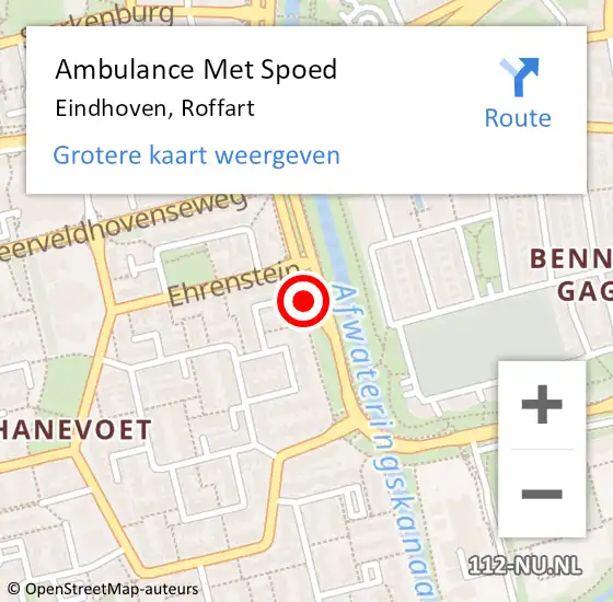 Locatie op kaart van de 112 melding: Ambulance Met Spoed Naar Eindhoven, Roffart op 21 maart 2017 19:13