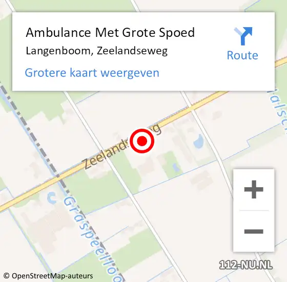 Locatie op kaart van de 112 melding: Ambulance Met Grote Spoed Naar Langenboom, Zeelandseweg op 21 maart 2017 19:52