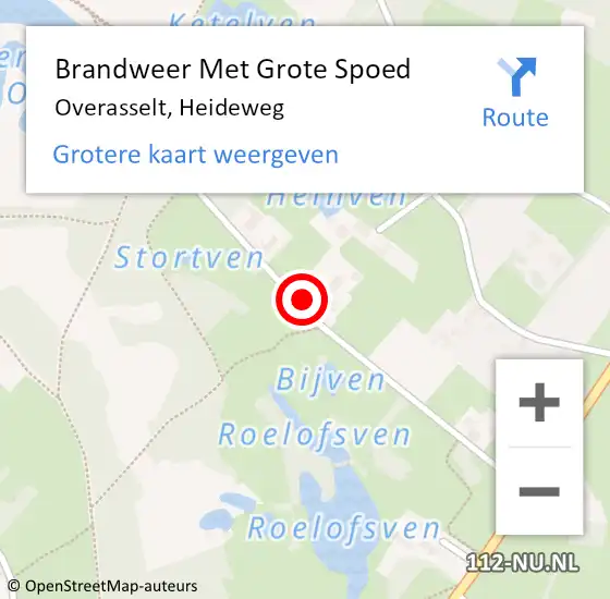 Locatie op kaart van de 112 melding: Brandweer Met Grote Spoed Naar Overasselt, Heideweg op 21 maart 2017 20:58