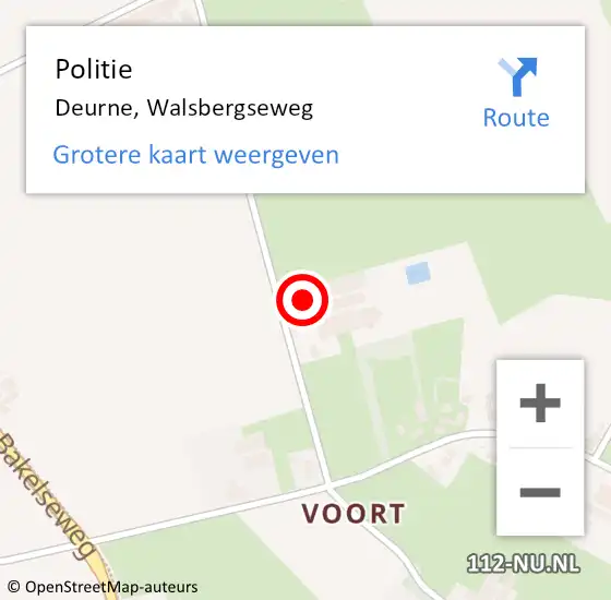 Locatie op kaart van de 112 melding: Politie Deurne, Walsbergseweg op 21 maart 2017 21:00