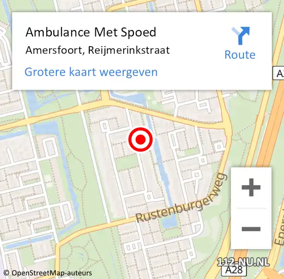 Locatie op kaart van de 112 melding: Ambulance Met Spoed Naar Amersfoort, Reijmerinkstraat op 21 maart 2017 21:19