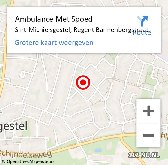 Locatie op kaart van de 112 melding: Ambulance Met Spoed Naar Sint-Michielsgestel, Regent Bannenbergstraat op 21 maart 2017 22:38