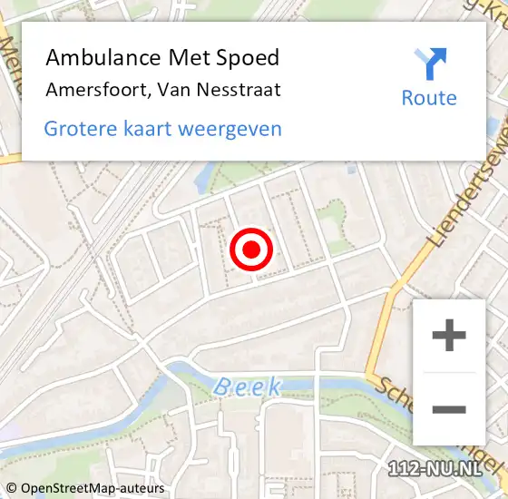 Locatie op kaart van de 112 melding: Ambulance Met Spoed Naar Amersfoort, Van Nesstraat op 22 maart 2017 01:00