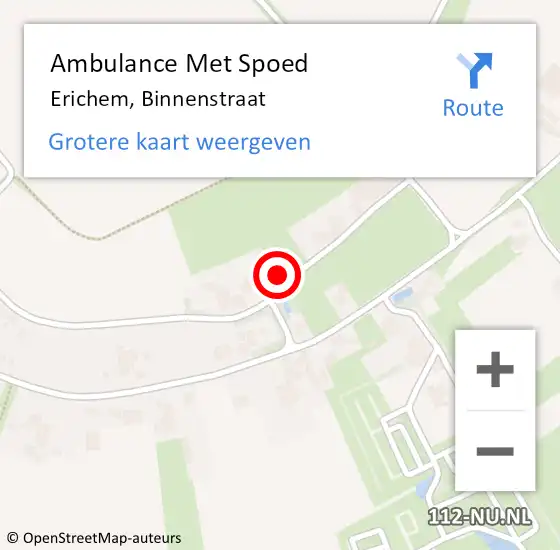 Locatie op kaart van de 112 melding: Ambulance Met Spoed Naar Erichem, Binnenstraat op 22 maart 2017 03:21