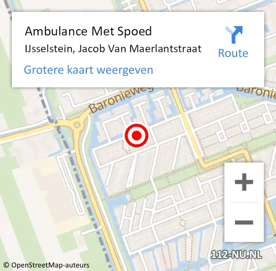 Locatie op kaart van de 112 melding: Ambulance Met Spoed Naar IJsselstein, Jacob Van Maerlantstraat op 22 maart 2017 07:13