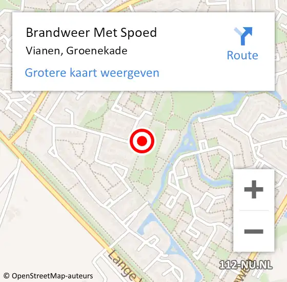 Locatie op kaart van de 112 melding: Brandweer Met Spoed Naar Vianen, Groenekade op 22 maart 2017 08:01