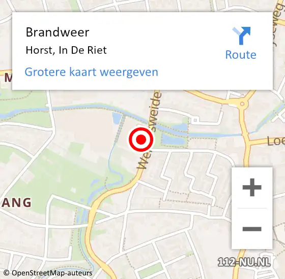 Locatie op kaart van de 112 melding: Brandweer Horst, In De Riet op 22 maart 2017 08:31