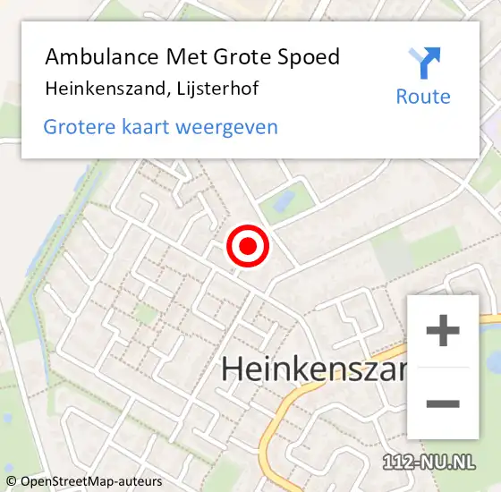 Locatie op kaart van de 112 melding: Ambulance Met Grote Spoed Naar Heinkenszand, Lijsterhof op 22 maart 2017 08:33