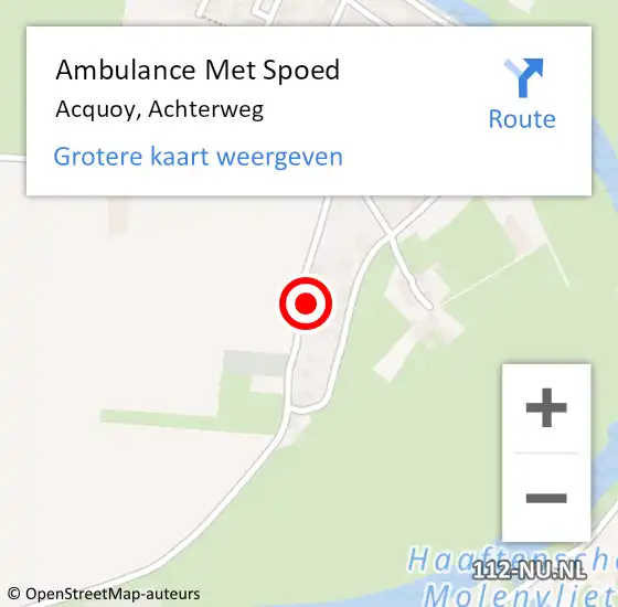 Locatie op kaart van de 112 melding: Ambulance Met Spoed Naar Acquoy, Achterweg op 22 maart 2017 08:38