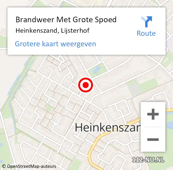 Locatie op kaart van de 112 melding: Brandweer Met Grote Spoed Naar Heinkenszand, Lijsterhof op 22 maart 2017 08:50