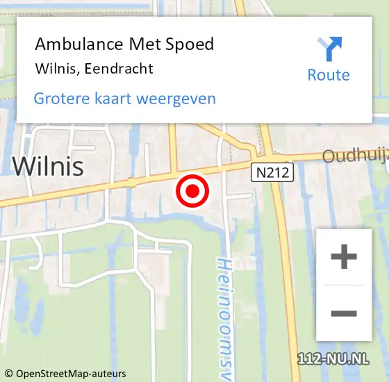 Locatie op kaart van de 112 melding: Ambulance Met Spoed Naar Wilnis, Eendracht op 22 maart 2017 09:13