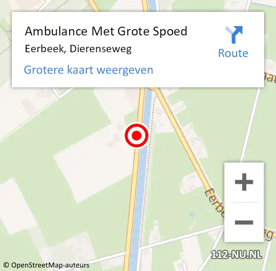 Locatie op kaart van de 112 melding: Ambulance Met Grote Spoed Naar Eerbeek, Dierenseweg op 22 maart 2017 09:19