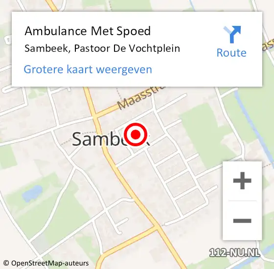 Locatie op kaart van de 112 melding: Ambulance Met Spoed Naar Sambeek, Pastoor De Vochtplein op 22 maart 2017 11:01