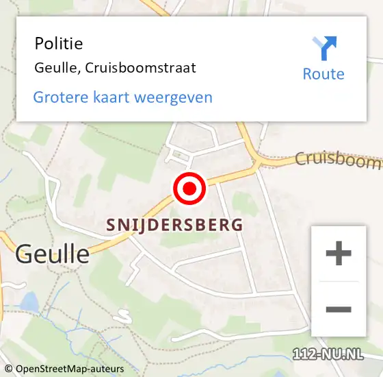 Locatie op kaart van de 112 melding: Politie Geulle, Cruisboomstraat op 22 maart 2017 13:48