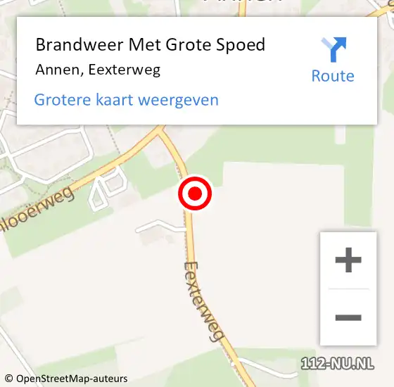 Locatie op kaart van de 112 melding: Brandweer Met Grote Spoed Naar Annen, Eexterweg op 22 maart 2017 14:29