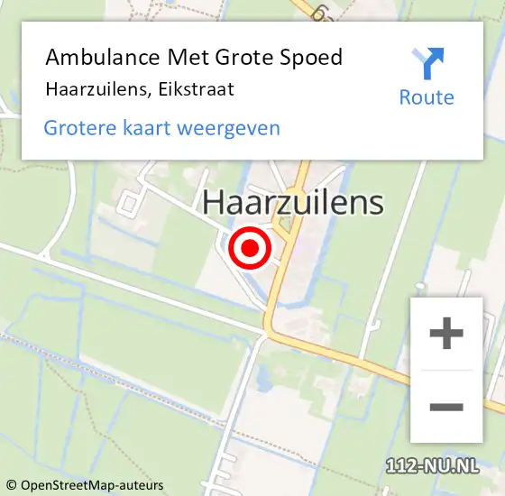 Locatie op kaart van de 112 melding: Ambulance Met Grote Spoed Naar Haarzuilens, Eikstraat op 22 maart 2017 14:56