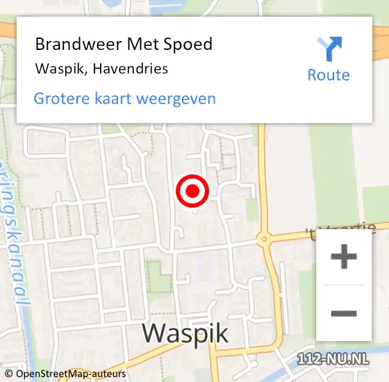 Locatie op kaart van de 112 melding: Brandweer Met Spoed Naar Waspik, Havendries op 22 maart 2017 14:59