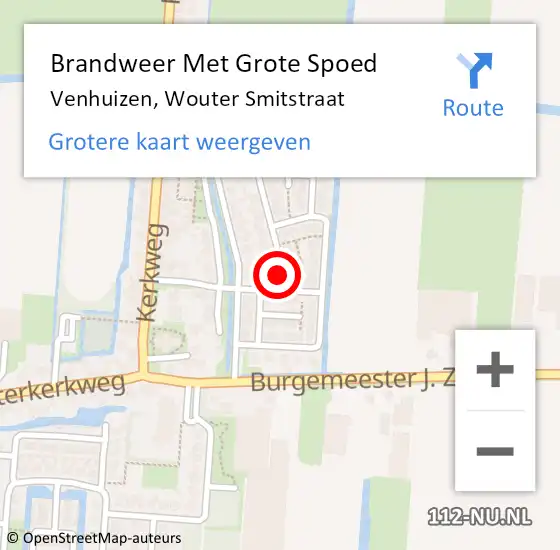 Locatie op kaart van de 112 melding: Brandweer Met Grote Spoed Naar Venhuizen, Wouter Smitstraat op 22 maart 2017 15:14