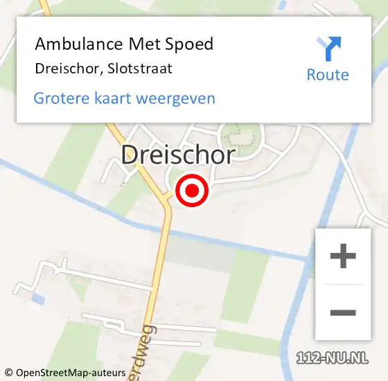 Locatie op kaart van de 112 melding: Ambulance Met Spoed Naar Dreischor, Slotstraat op 14 januari 2014 17:47