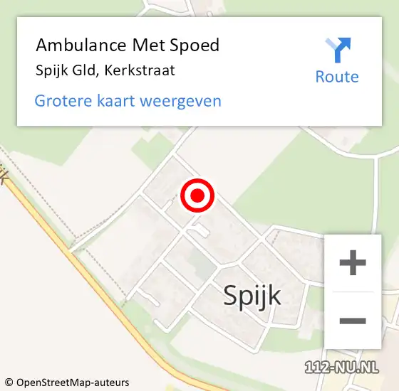 Locatie op kaart van de 112 melding: Ambulance Met Spoed Naar Spijk Gld, Kerkstraat op 22 maart 2017 16:25